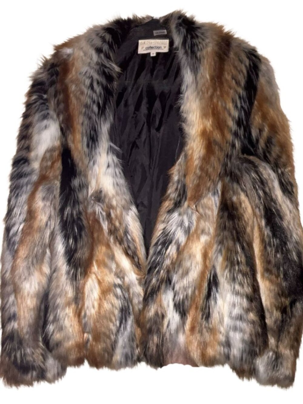 Multi-Tone Faux Fur Plush Coat